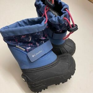 Columbia toddler Powderbug Plus II Print snow Boots girls kids youth 6 EUC